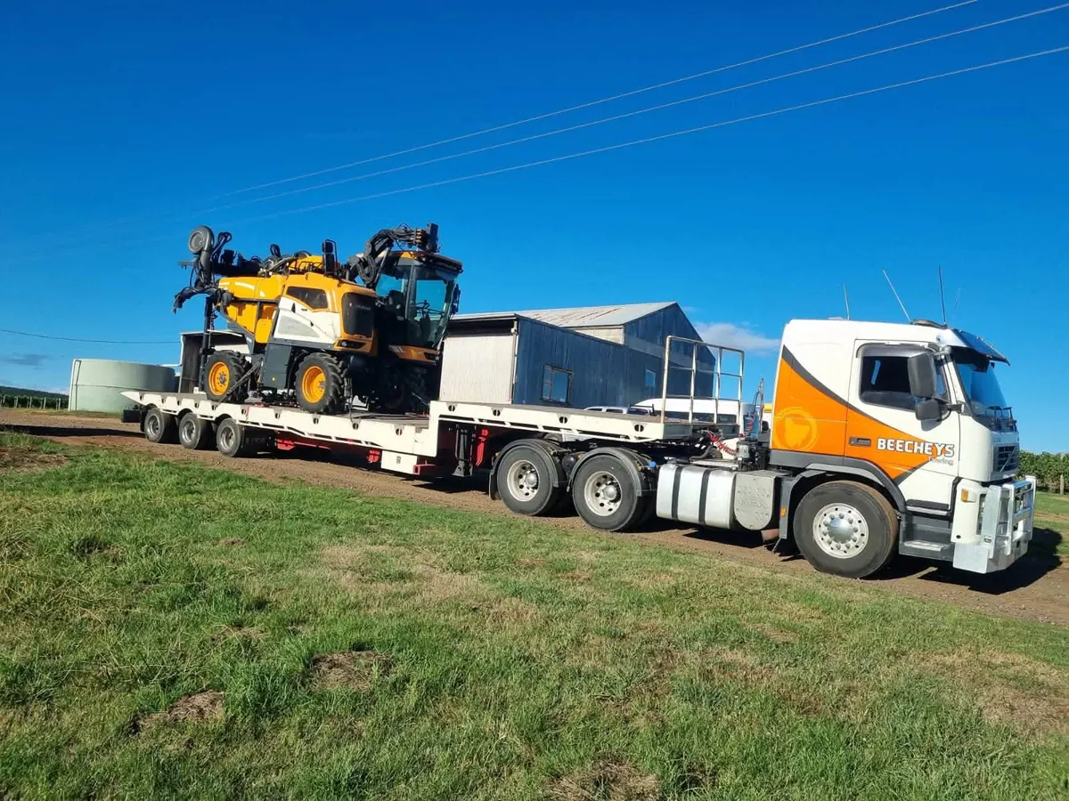 A vehicle secured on a Beecheys Towing deck