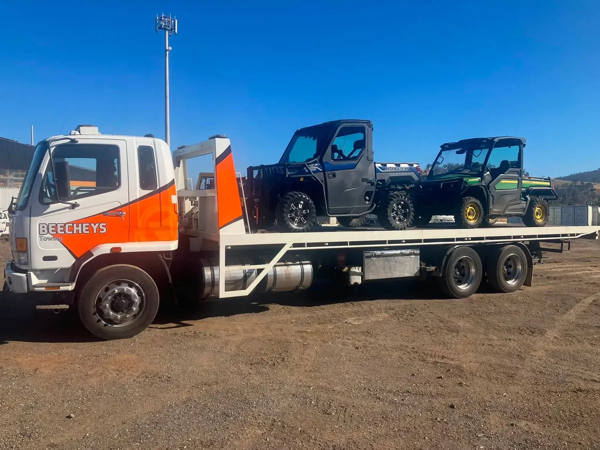Beecheys Towing moving machinery for a local client